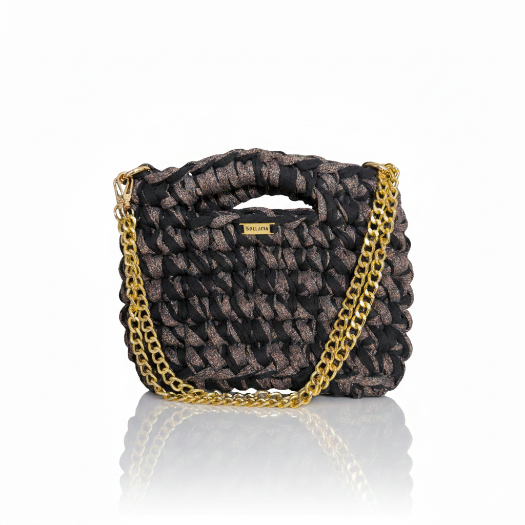 LUMA - Noir et fil pailleté bronze