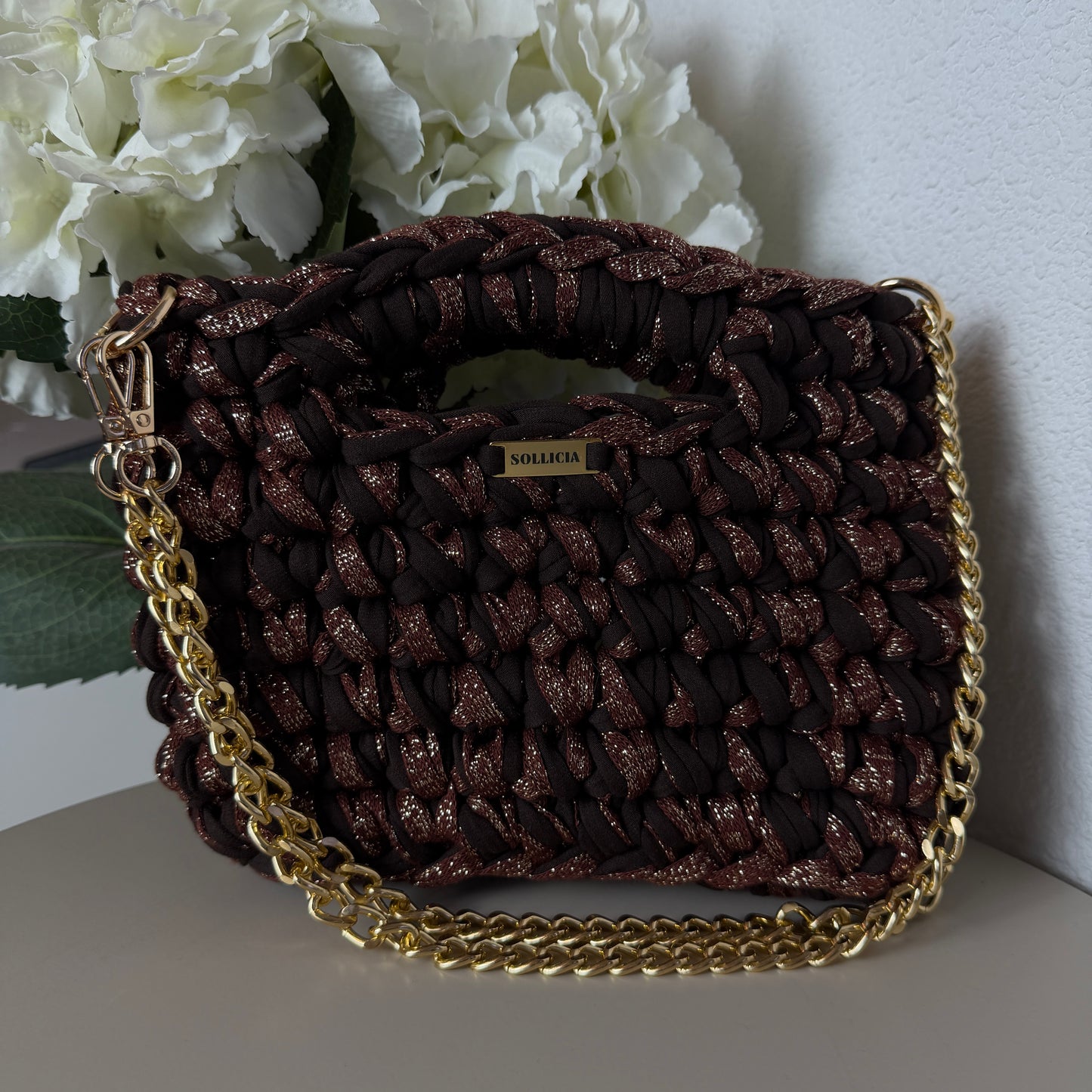 LUMA - Marron et fil pailleté marron