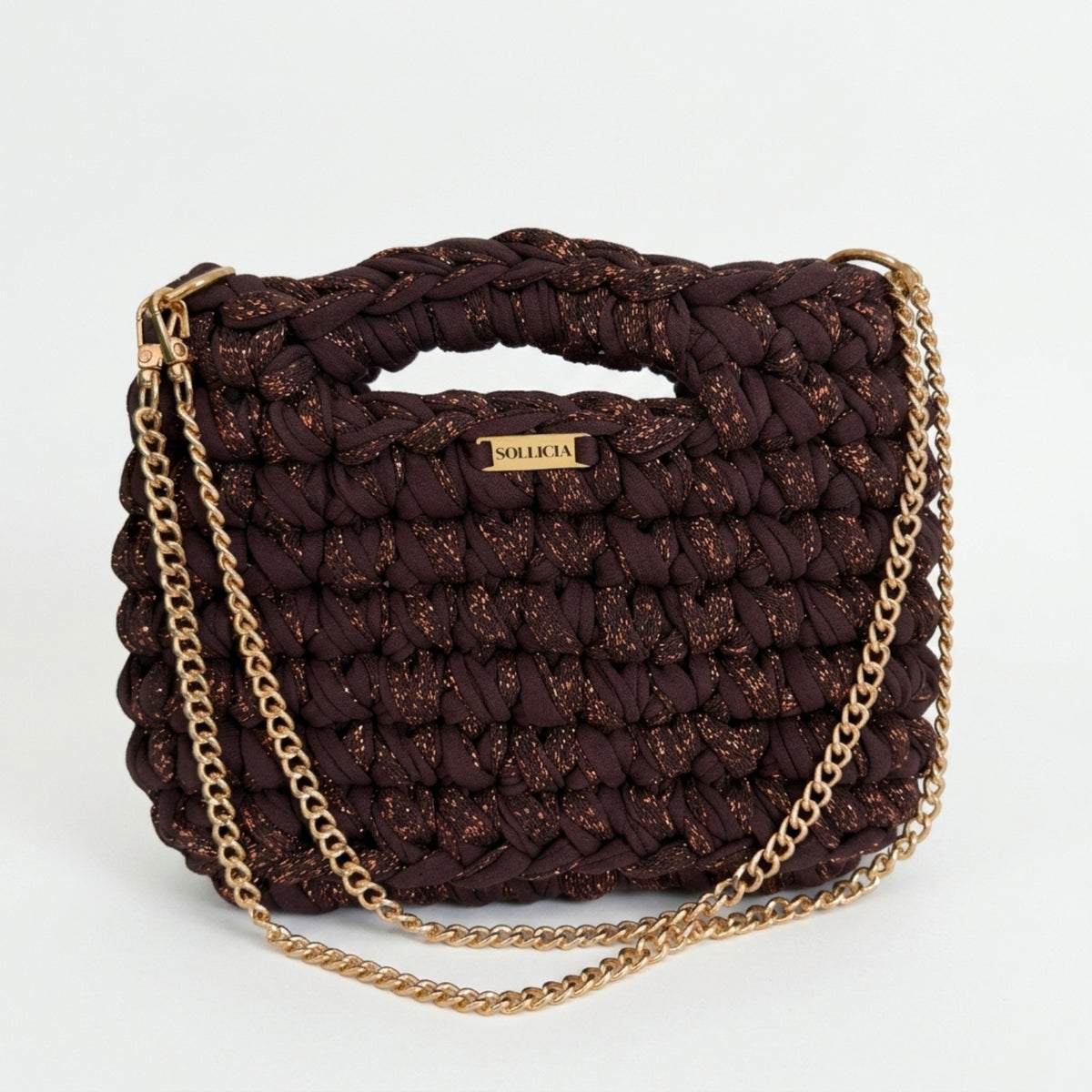 LUMA - Marron et fil pailleté marron