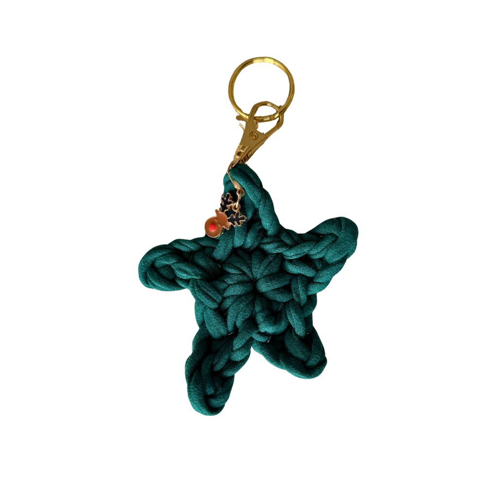 Porte-clé Étoile Verte sapin