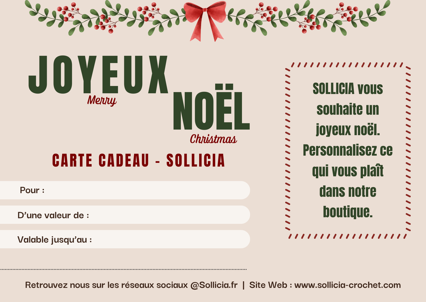 Carte Cadeau Sollicia