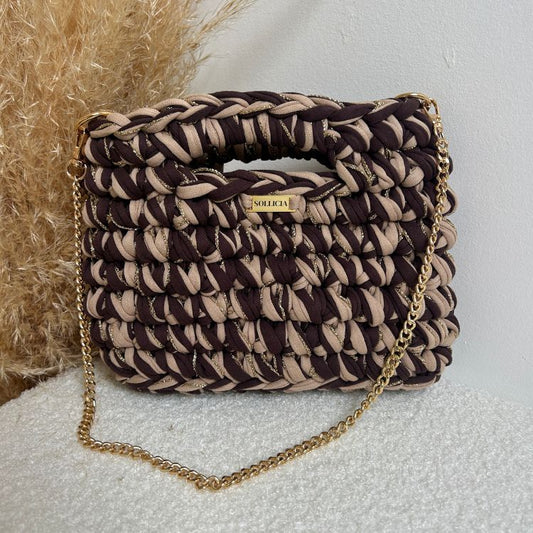 LUMA - Beige et marron avec fil doré